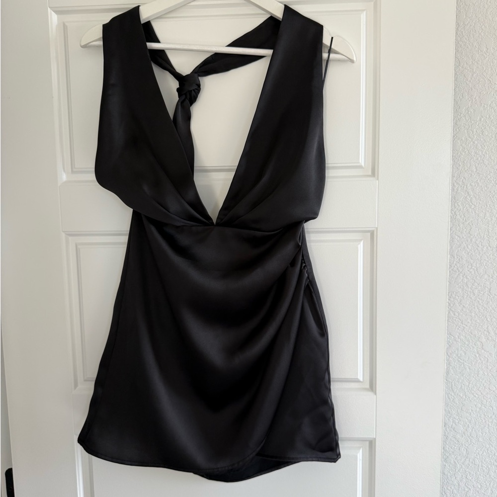 NWT ZARA Elegant Black Halter Dress